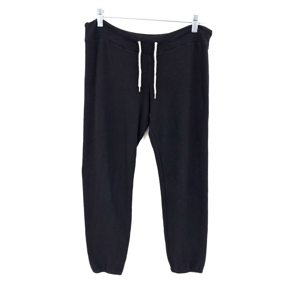 MONROW Classic Black Drawstring Jogger Sweatpants Lounge Pants Womens Size XS